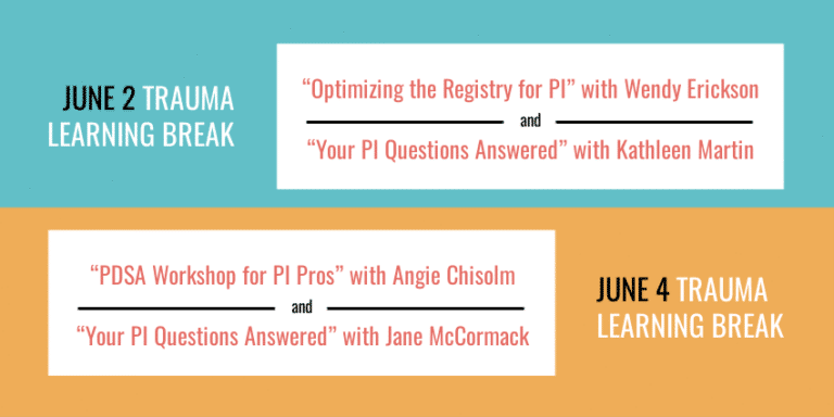 Join us for two “Trauma Learning Breaks” dedicated to trauma PI